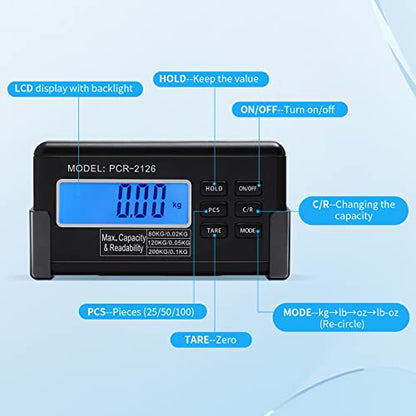 440LB Pet Weight Scale, Animal Scale Platform, Digital Livestock Scale Large Dog Pet Scale 40.7×20.8inch Stainless Steel Platform LCD Display