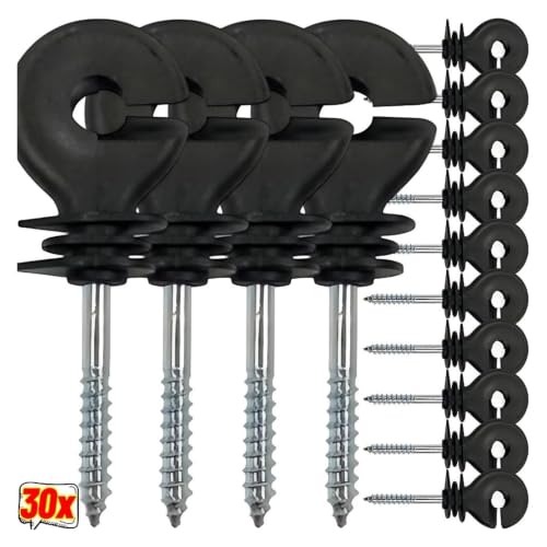 Electric Fencing Ring Insulators Electric Fence Insulator Screw in Ring Post Wire Holder Farm Cattle Sheep Horse Dog Barrier Kit(20pcs) - color: 20pcs