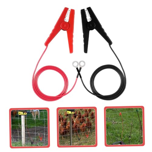 Toddmomy Charging Cable for Electric Netting Fence Solar Fence Charger Kit Jump Cable Clips