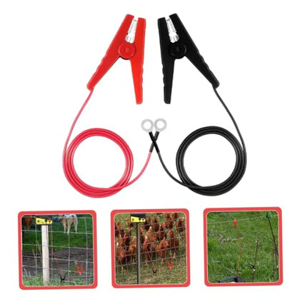 Toddmomy Charging Cable for Electric Netting Fence Solar Fence Charger Kit Jump Cable Clips