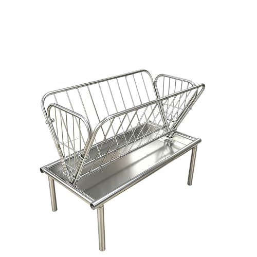 Large Capacity 47" L x 22.5" W x 38" H Pasture Grain Hay Feeder, Galvanized Steel Horse Goat Feeder, Heavy Duty 2-in-1 Horse Goat Feeder, Easy Assembly Hay Feeder for Goats Horses Farm Pasture