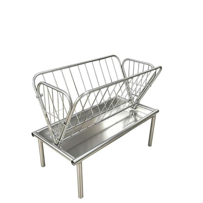 2-in-1 Livestock Shelter Goat Hay Feeder 47" L x 22.5" W x 38" H Galvanized Steel Horse Goat Feeder with 6" Deep Extra Wide Feed Pan Heavy Duty Hays Feeders for Goats Horses Hay Rack for Farm Shed
