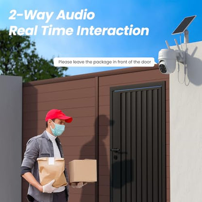 Cinnado 2K Cameras for Home Security-2.4G WiFi Outdoor Camera Wireless Solar/Battery Powered, 360° Viewing, Human Detection, Color Night Vision, Cloud/SD Storage B6 (B6-White-4pack-2.4G) - style: B6-White-4pack-2.4G