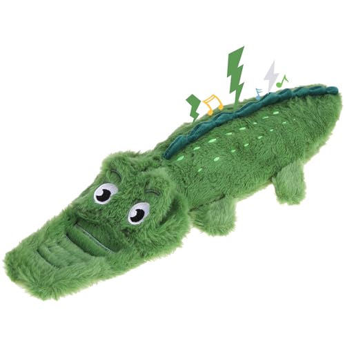 Mihachi No Stuffing Crinkle Dog Toys, 2-in-1 Holds Water Bottles - Cruncher with Puncture Resistant Squeaker, Dog Squeak Toys Plush Dogs Chew Toy for Puppy Small Medium Large Breed Chewer, Crocodile - color: Crocodile