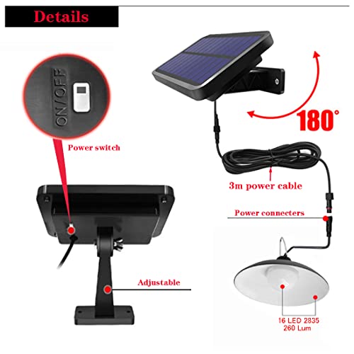 ABZXT Solar Pendant Lights Upgraded Bulb Lights IP65 Waterproof Dusk to Dawn Auto Lamp with Remote Controller for Outdoor Shed Barn Chicken Coop Bullpen Pig Pen Stables Tents etc(Single Lamp) - size: Single Lamp