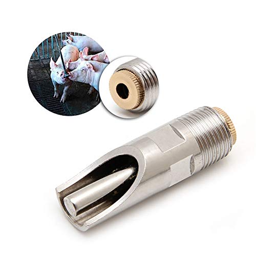 Lavandi 5pcs 1/2" NPT Stainless Steel Livestock Pig Drinking Water Equipment Faucet Automatic Pig Nipple Drinker for Sows Piglets Drinking(5pcs)