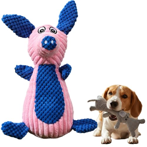 Plush Dog Chew Toys,2026 New Squeaky Dog Toy for Aggressive Chewers, Indestructible Dog Toy for Small Medium Large Dogs to Keep Them Busy Puppy Teething Toy (A-Pig) - color: A-Pig