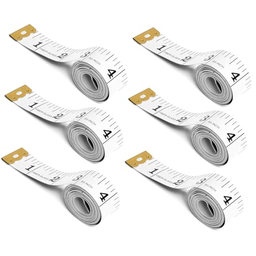 6 Packs Soft Tape Measure Body Measuring Tape Weight Loss, Wider Dual Scale 60 Inch Measuring Tape for Body Measurements Fabric Sewing Cloth Waist Tailor Craft, White - color: White