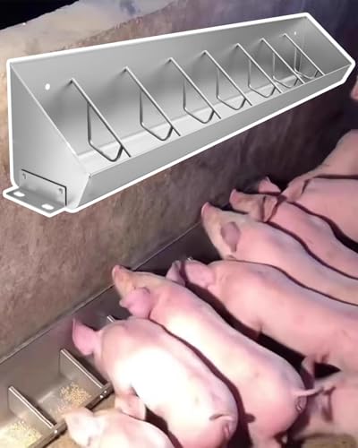 Metal Pig Feeder 5 8 10 Hole, Heavy Duty Hog Feeders Trough for Farm Livestock, No Waste Baby Pigs Feeding Pan, Cattle Pig Bowl Easy Installation(8 Card Slots) - size: 8 Card Slots