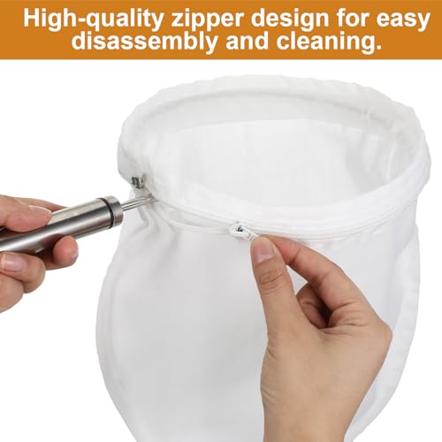2 PCS Nut Milk Bag Reusable, 12inch x 12inch Fine Mesh Cheese Cloth Bags with Stainless Steel Handle Juice Strainer for Straining