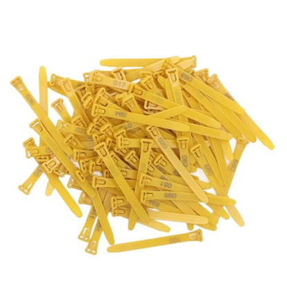 Tissting 1-100 Numbered Poultry Leg Bands, Reusable Chicken ID Rings for Ducks Chicks Geese Pigeons Easy Identification Tracking Management (Yellow) - color: Yellow