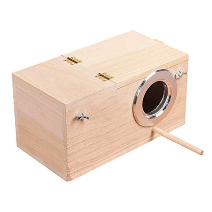 YJJKJ Wood Parakeet Nest Box Pet Bird House Parrot Breeding Mating Box Bird Cage Box for Lovebirds Cockatiel Parrotlets Budgerigar Parakeet (M) - size: Medium