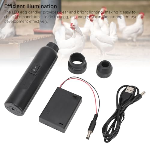 Egg Candle Tester, Bright Cold Light LED Egg Candle Light Egg Test Light for Fertilization Detection and Development Observation of Chickens, Ducks, Birds, and Geese