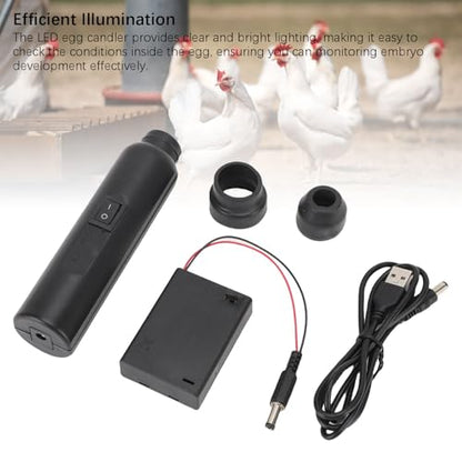 Egg Candle Tester, Bright Cold Light LED Egg Candle Light Egg Test Light for Fertilization Detection and Development Observation of Chickens, Ducks, Birds, and Geese