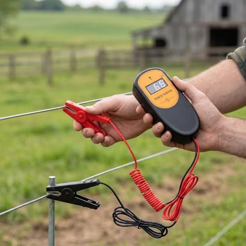 Electric Fence Voltage Tester, Digital High Voltage Meter for Pulse Fence up to 13KV with Large Screen Display One Button Operation, for Farm Ranch Security Fault Finding
