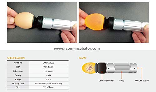 A&I Brooders and Incubators R-COM RCOM LED Cool Light Egg Candler 120 LUMENS Super Strong