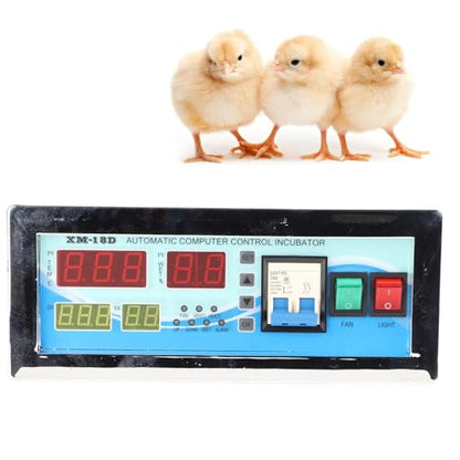 AUNMAS 180-240V XM18D Egg Incubator Temperature Controller, Full-Automatic Temperature Humidity Controller Machine System with LCD Display for Chicken Birds Ducks Geese Pigeons