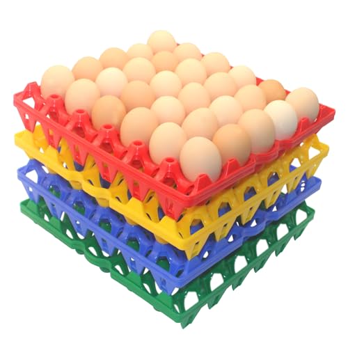 8 Packs Large Plastic Egg Tray 30-Grid Egg Crates Stackable Egg Cartons Reusable Egg Holder Big Egg Container for Home Chicken Farmers