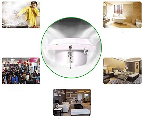 6 Inch Wall-Mounted Exhaust Fan, 18W Ventilation Extractor with Anti-backflow Check Valve Chain Switch for Window Duct Glass Grow Tent Bathroom Vents - 8"×8" Grid Panel - Small Size - size: Φ6 Inch with Rope Switch