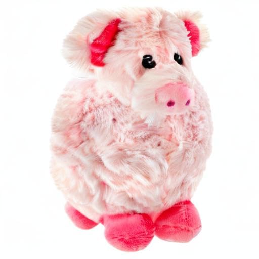 Giftable World 7.5 Inch Plush Pet Toy Piggy with 5 Inch Squeaky Bouncy Ball and Crinkle Ears - color: Pebbles Piglet