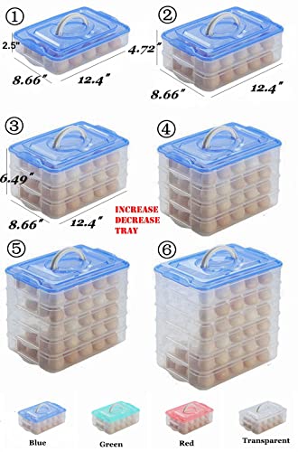 Egg Storage Container for Refrigerator, 3-Layer Deviled Egg Tray, Stackable Fridge Egg Organizer with Lid and Handle, Extra Large Holder, 60 Count Eggs Keeper(transparent 3 layer) | 3-Layer, 60 eggs, Stackable Storage Holder with Handle for Refrigerator f