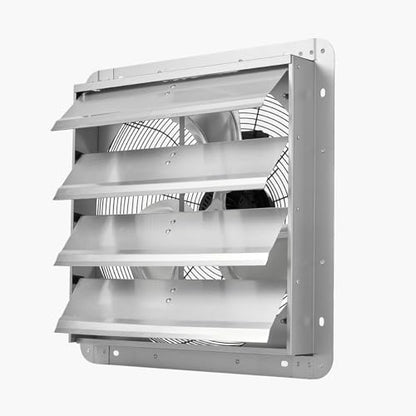 VEVOR 18'' Exhaust Fan, Wall Mounted Attic Fan with Variable Speed, 2200 CFM, Automatic Shutter, Ventilation and Cooling, Silver, Fan Only - size: 18 Inch