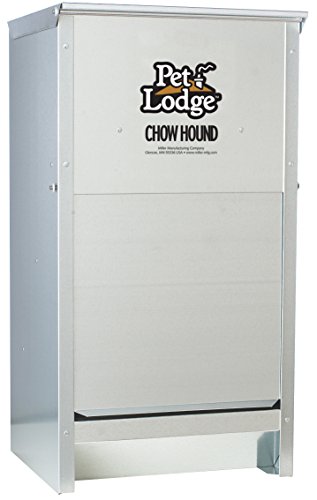 Pet Lodge® Automatic Dog Feeder | Chow Hound Outdoor Pet Feeder | Tough Galvanized Steel | Made in USA (25 lb) - size: 25 Pound