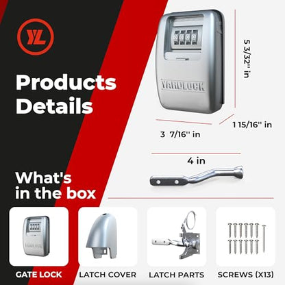 Keyless Gate Lock – Secure Fence Lock and Latch – Strong Durable System XLS – Heavy Duty – 1-Pack - style: XLS - Heavy Duty
