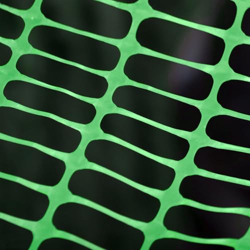 2 Rolls x 100' Feet/Roll - Plastic Garden Fence Roll, Pets Animals Barrier Fence Set, 48" Inch Steel Plant Stakes Posts and Zip Ties Included, Customizable Size Cuttable Fencing