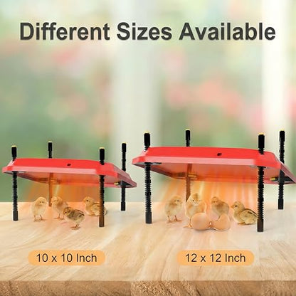 10"x10" Chick Brooder Heater Plate with Absorbent Pad - Safe Adjustable Poultry Coop Heater for 15 Chicks & Ducklings, Fire-Safe Heat Lamp Alternative for Baby Chickens - color: 10"*10"