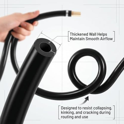 Self-Sinking Pond Hose, 100ft Weighted Pond Aerator Tubing, 3/8 Inch Self Sinking Aeration Hose Kit with 4 Copper Menders and 8 Stainless Steel Clamps for Lake Aquaculture Aeration - size: 3/8" id - 100ft