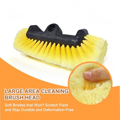 SISUPASSIE Car Wash Brush, 20FT Telescopic Car Wash Brush with Long Handle, 12-Inch Soft Bristle Car Cleaning Brush for Cleaning Car, RV, Truck, Boat, Solar Panels - size: 20FT