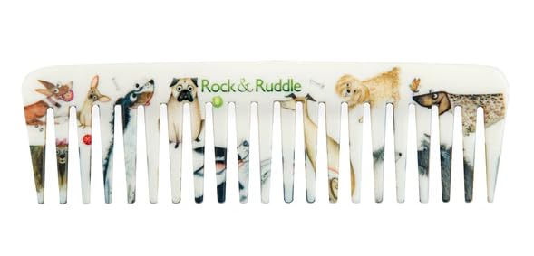 Rock & Ruddle Wide Tooth Comb | Perfect for Detangling Wet Hair and Applying Hair Color - Darling Dogs - color: Darling Dogs