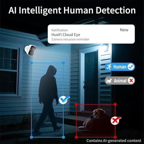 Goalake 2026 Upgraded Wireless Security Camera 5MP 2.5K, Battery Powered, AI Motion Detection, Spotlight, Two-Way Audio, Siren, IP65, No Monthly Fee, Cloud & 256GB SD Storage (Pre-Inserted a SD Card) - size: CP13WB-D