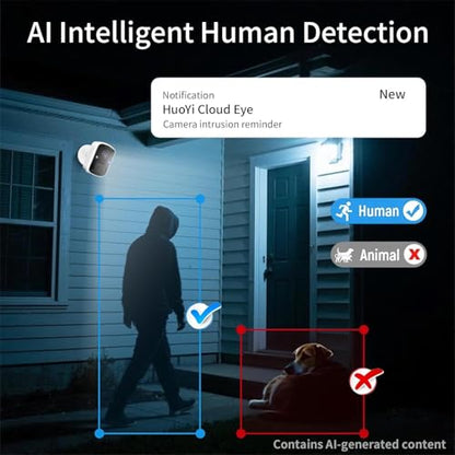 Goalake 2026 Upgraded Wireless Security Camera 5MP 2.5K, Battery Powered, AI Motion Detection, Spotlight, Two-Way Audio, Siren, IP65, No Monthly Fee, Cloud & 256GB SD Storage (Pre-Inserted a SD Card) - size: CP13WB-D