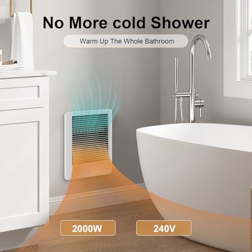 CSC202TW Electric Wall Heater Complete Unit with Thermostat, 2000 Watt 6825BUT, 240 Volt, Part 67507, White