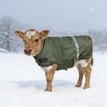 Goat Blankets for Winter Calf Blanket Thickened Warm Calf Clothing Calf Warm Artifact Calf Cold Clothing Calf Keep Warm Clothing Horse Blanket for Cattle Calves Goats Foals Donkeys（Green 1 Pack）