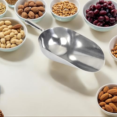 Heavy-Duty Cast Aluminum Kitchen Scoop - Rust-Proof, Ergonomic S-Handle Ice Cube Endurance Scoopfor Ice, Candy, Popcorn, Coffee Beans, Flour & Pet Food - Commercial-Grade Durable Design (S（5oz）) - size: S（5oz）