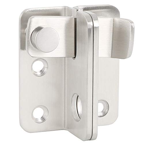 Alise Flip Latch,Gate Latches Slide Bolt Latch Safety Door Lock Catch for Barn Cabinet Pet Cage Wood Fence Bathroom Garage Window,SUS304 Stainless Steel Gate Hardware Locks,Brushed Nickel MS5009 - color: Brushed Nickel, size: Large Size (SUS304 SS)