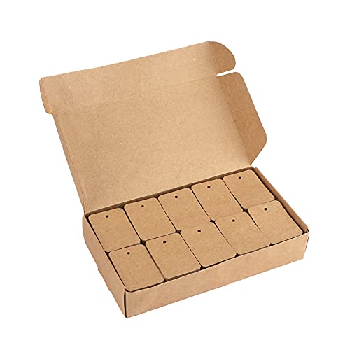 G2PLUS 1000 PCS Price Tags, 1.9X 1.3 in Kraft Paper Tags, Blank Clothing Size Labels Coupon Tag, Unstrung Marking Label Tag with Exquisite Box Package for Retail, Business, Garage Sales, Party Favors - color: Brown Square Blank, size: 1.9" X 1.3"