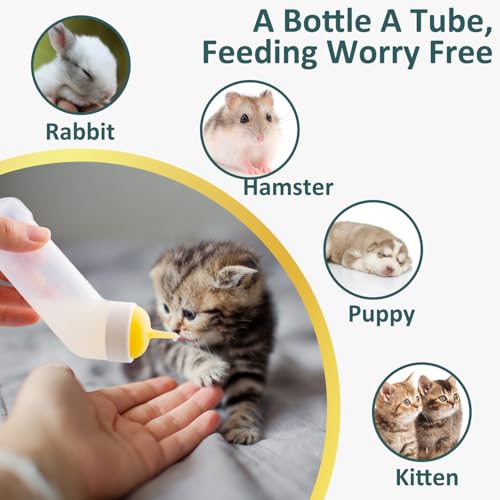 Pet Nursing Kit, Puppy Milk Feeder Bottle, Silicone Feeding Nipple for All Breed of Puppy, Kittens and Other Animals (Grey) - color: Grey