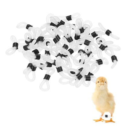 M METERXITY 50-Pack Adjustable Chick Leg Bands, 0.79" x 0.2" Silicone Chicken Leg Brace for Chicks/Ducks/Birds [Black] Poultry Leg Bands