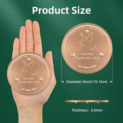 Bird Bath Copper Disk, Pure Copper Bird Bath Purification Disc, Save Cleaning Time, Chemical Free,Safe Natural Solution for Birdbaths Bowls&Waterfall Fountain, Year-Round Use (3 pcs) - style: 3 pcs
