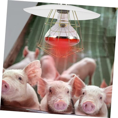 Happyyami Heating Lampshade Metal Chicken Coop Light Cover for Reptiles Heat Distribution Quick Installation for Livestock and Pet Heat Needs