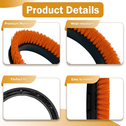 237047 Orbiter Orange Scrub Brush for ORB550MC Orbiter Floor Machine, Heavy-Duty Brush, 12” Diameter,(1 Pack)