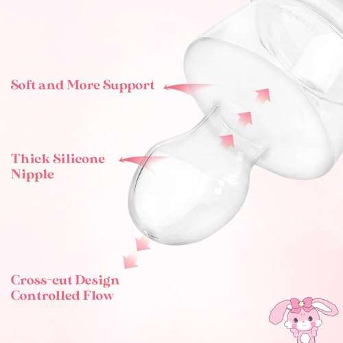 LittleForBig Silicone Soft Touch Adult Ultra Bottle Nipple Wide Mouth Bottle Replacement Teat