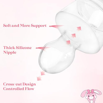 LittleForBig Silicone Soft Touch Adult Ultra Bottle Nipple Wide Mouth Bottle Replacement Teat