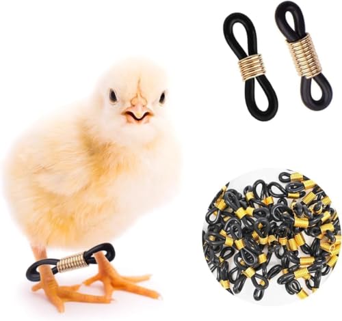 50Pcs Black Adjustable Chicken Leg Bands - Baby Chick Splay Leg Correctors for Poultry/Ducks | Non-Slip Hobble Braces for Spraddle Leg Repair,Poultry Care Supplies, Veterinary Rehabilitation Tools