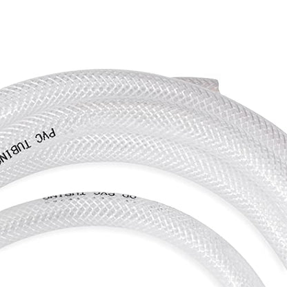 DAVCO 3/4" ID × 10 ft Clear Braided Plastic Vinyl Tubing Flexible High Pressure Reinforced PVC Hose - size: 3/4"ID, style: 10 Feet