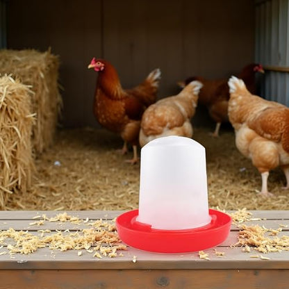 1Pc Baby Chick Feeder and Waterer 0.35Lbs/5.4Oz Chicken Poultry Feeding Equipment Kit Chick Waterer and Feeder No Drown Small No Waste Proof Poultry Feeders Bucket